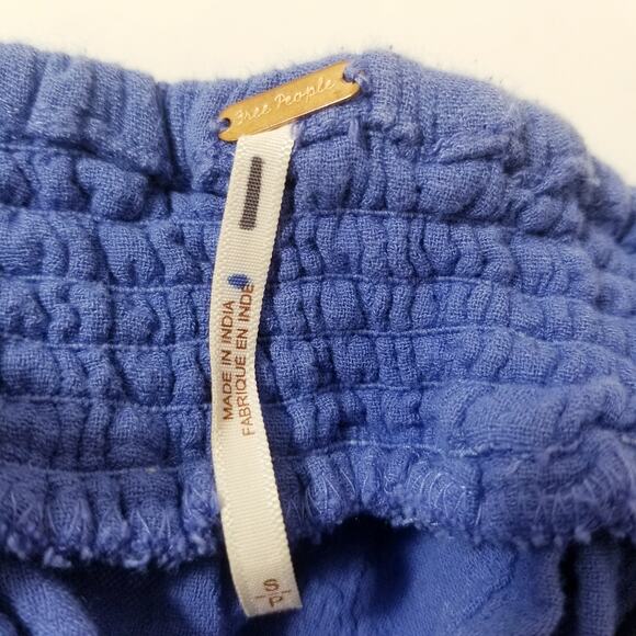 Free People Delphine Birdsong Blue Midi Maxi Dress Smocked 100% Cotton - Picture 2 of 13